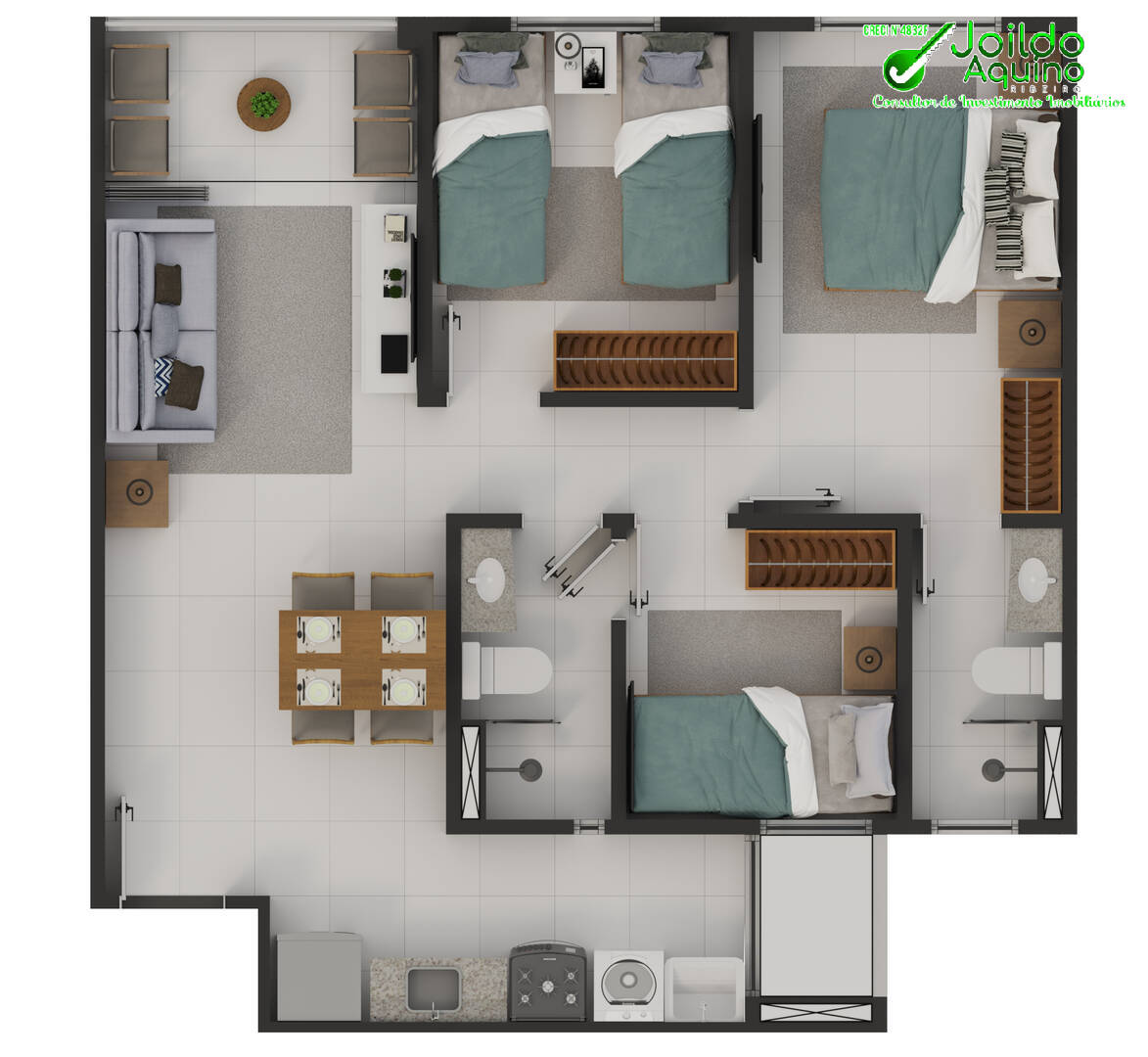 Apartamento à venda com 2 quartos, 59m² - Foto 21