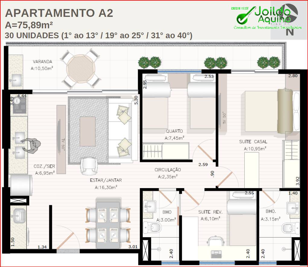 Apartamento à venda com 2 quartos, 70m² - Foto 3